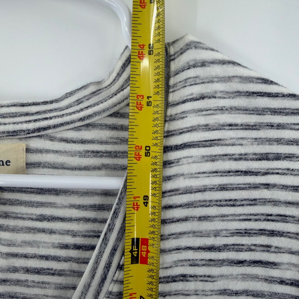 Cloth & Stone Anthropologie Striped V-Neck Midi Dress Grey White C1962-155 XS - Picture 11 of 11